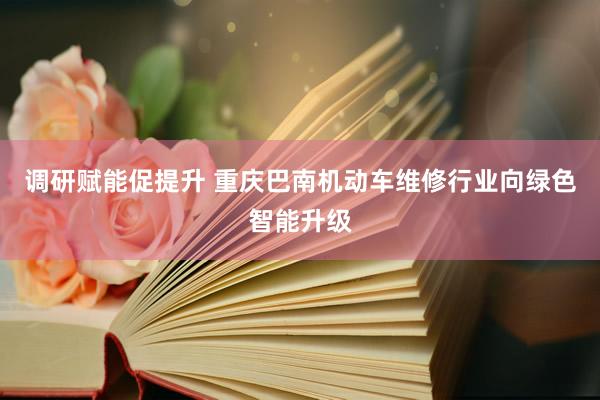 调研赋能促提升 重庆巴南机动车维修行业向绿色智能升级